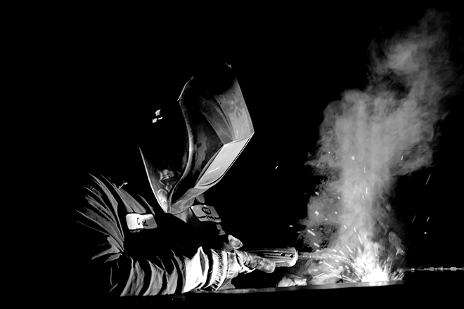 Welding black and white